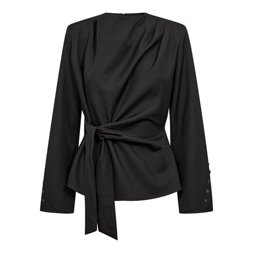 Co'Couture LunaCC Tie Bluse med bindebånd, Sort